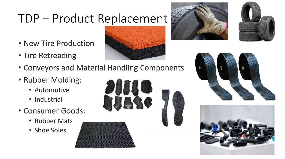 De-vulcanised rubber product applications
